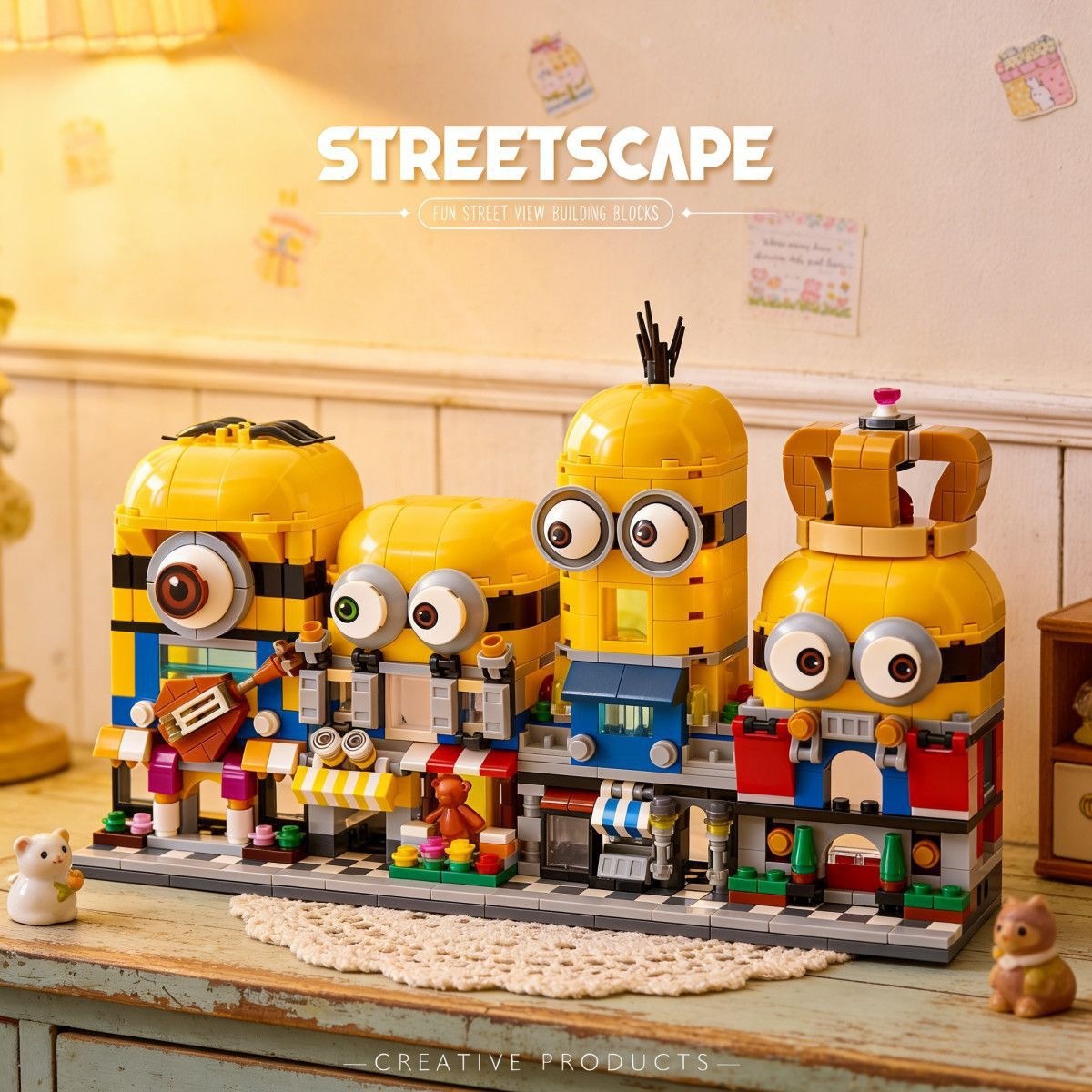 3D Printing Lego - 4-in-1 Minions Street View Building Blocks