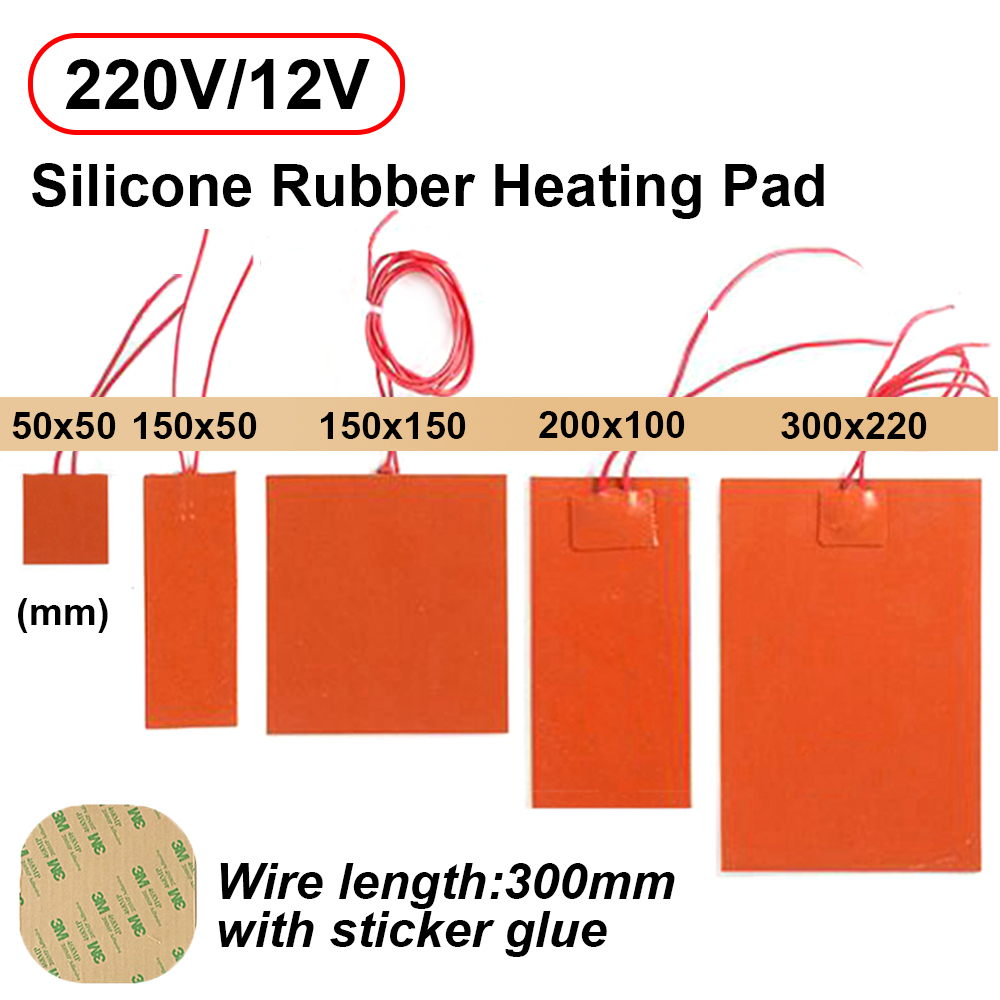 12V 220V Silicone Rubber Heati - 3D Printing Guide review and price
