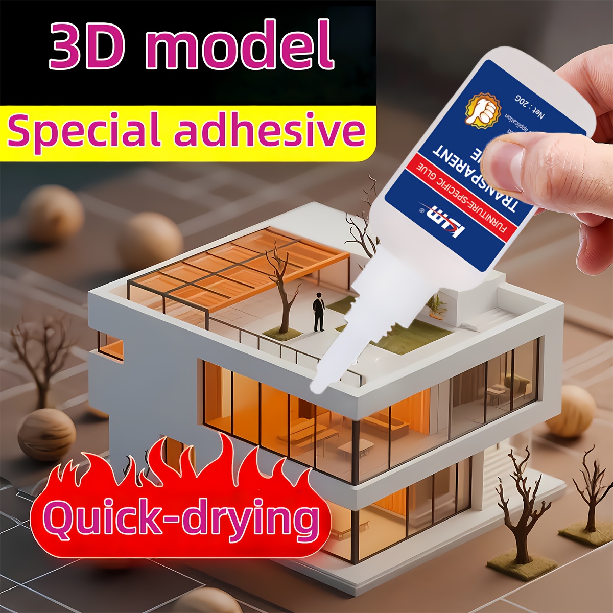 Quick Dry Transparent Adhesive - 3D Printing X Axis review and price