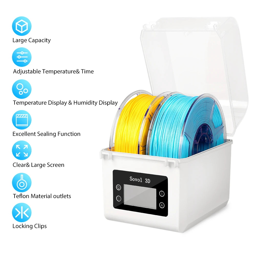 Sovol 2 Rolls Filament Dehydra - 3D Printing Deck Box review and price