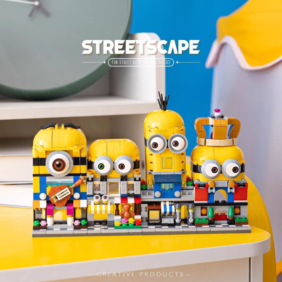 4-in-1 Minions Cartoon Street  - 3D Printing Lego review and price